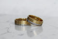 Heritage Karikagyűrű Pár - 14K Sárga / Fehér Arany - 45 db 0.006 ct Gyémánt