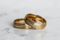 Loyal Karikagyűrű Pár - 14K Sárga arany -  7 db 0.006 ct gyémánt