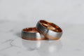 Sunset Karikagyűrű Pár - 14K Fehér / Rozé Arany - 3 db 0.008 ct Gyémánt