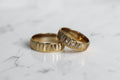 Crown Karikagyűrű Pár - 14K Sárga Arany - 15 db 0.006 ct Gyémánt