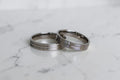 Linen Karikagyűrű Pár - 14K Fehér Arany - 20 db 0.008 ct Gyémánt