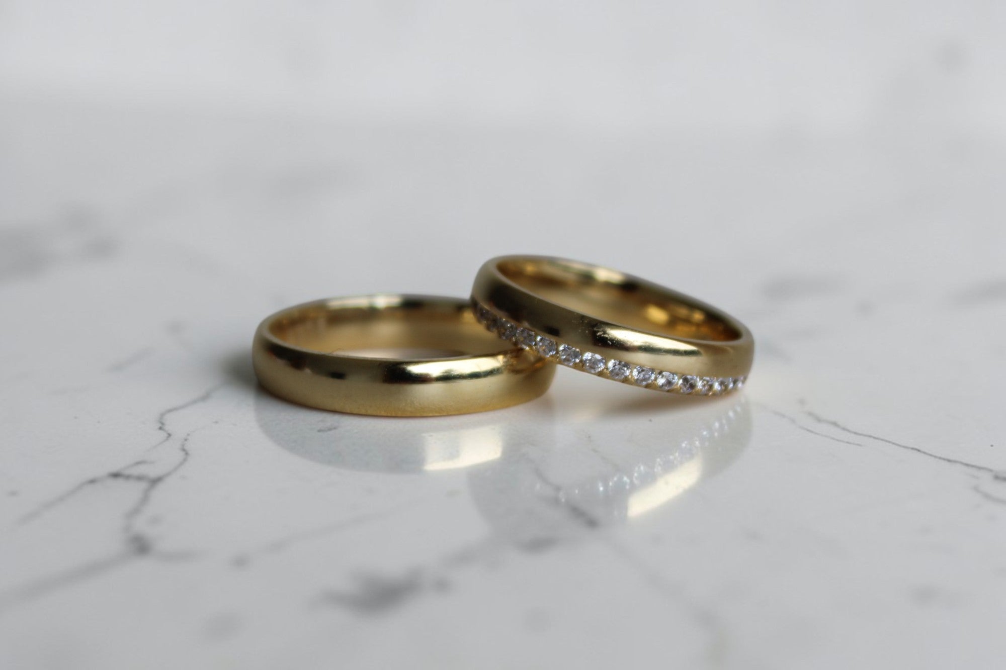 Noelle Karikagyűrű Pár - 14K Sárga Arany - 20 db 0.006 ct Gyémánt