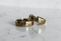 Harmony Karikagyűrű Pár - 14K Sárga / Fehér Arany - 3 db 0.006 ct Gyémánt